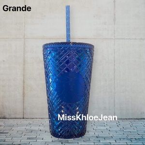 - Starbucks 2022 Holiday Azure Blue Jeweled Grande Tumbler